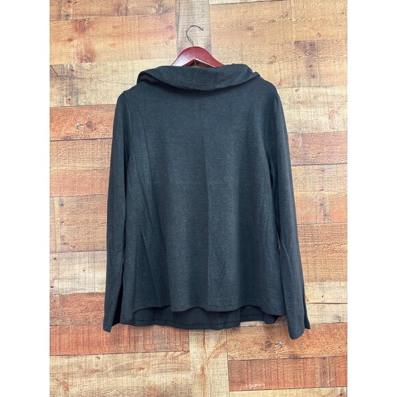 Bobeau Womens Cowl Neck Long Sleeve Top L Rayon/Polyester Black - Picture 5 of 6